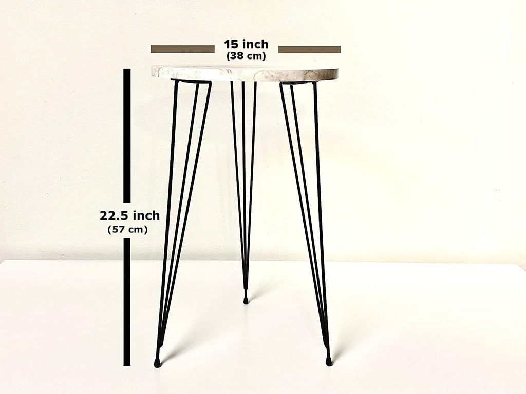 2‑Piece Gloss Marble End Tables