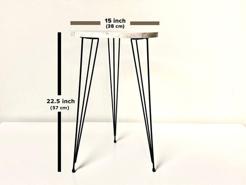 2‑Piece Gloss Marble End Tables