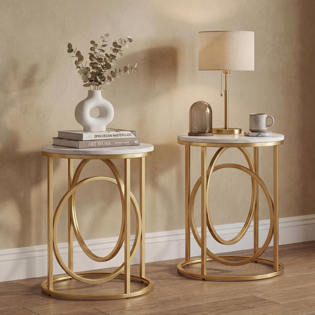 2‑Piece Gold Base End Tables