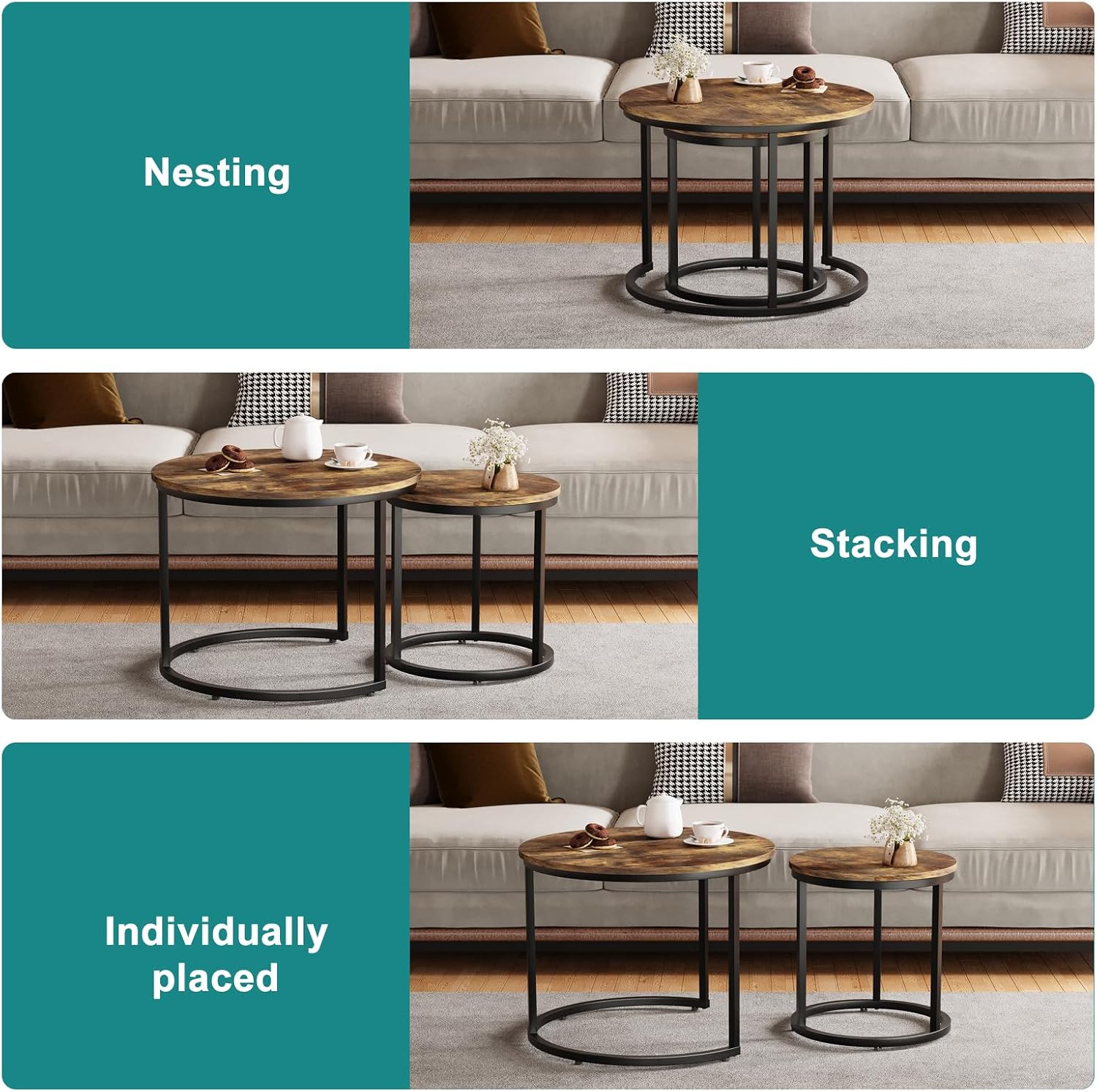 2‑Piece Rustic Nesting Tables