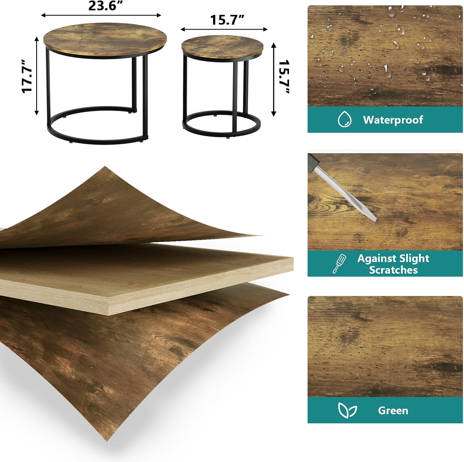 2‑Piece Rustic Nesting Tables