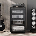 3‑Tier Black AV Media Cabinet