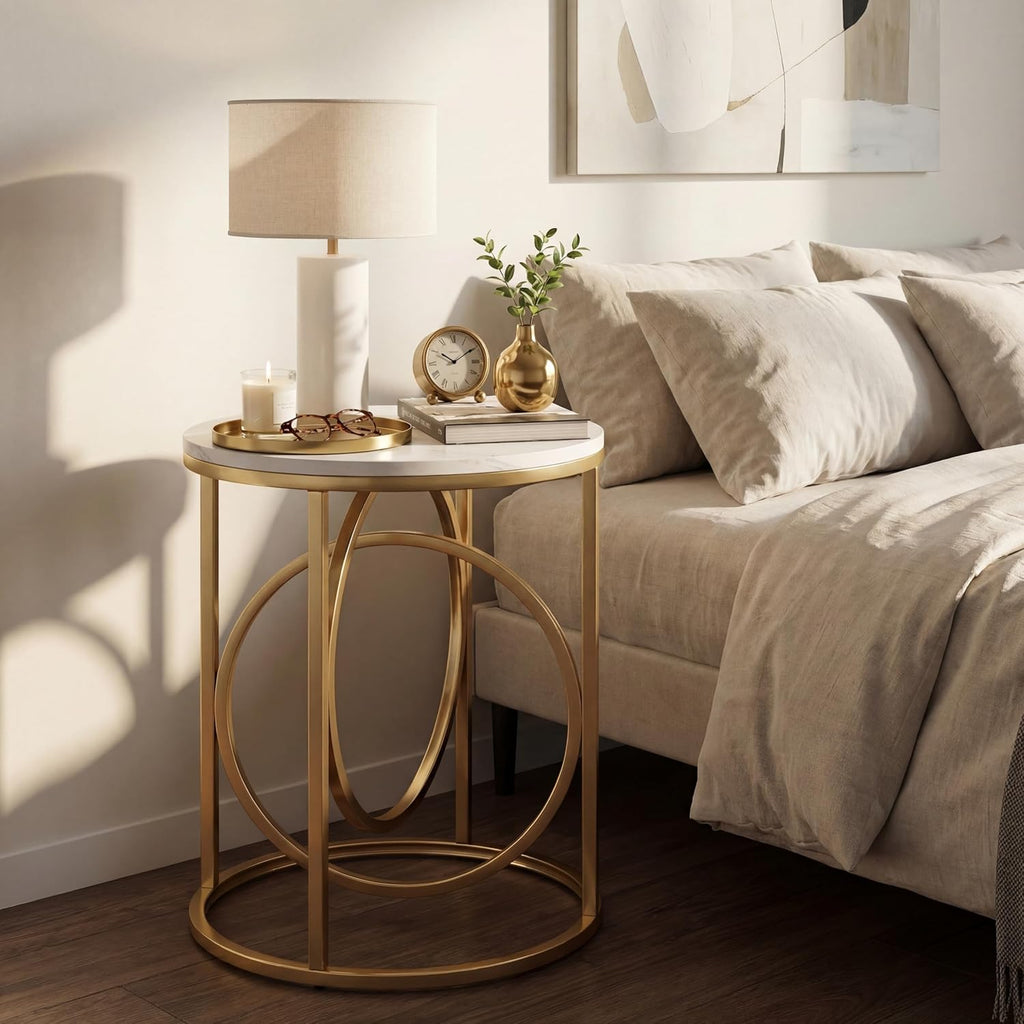 2‑Piece Gold Base End Tables