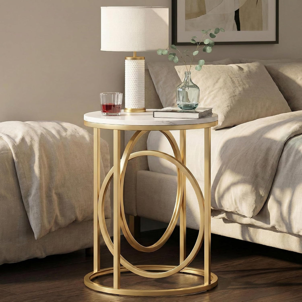2‑Piece Gold Base End Tables
