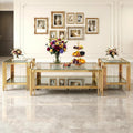 Glass Top 3‑Piece Coffee Table Set