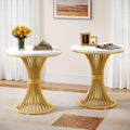 2‑Piece Gold Marble End Tables
