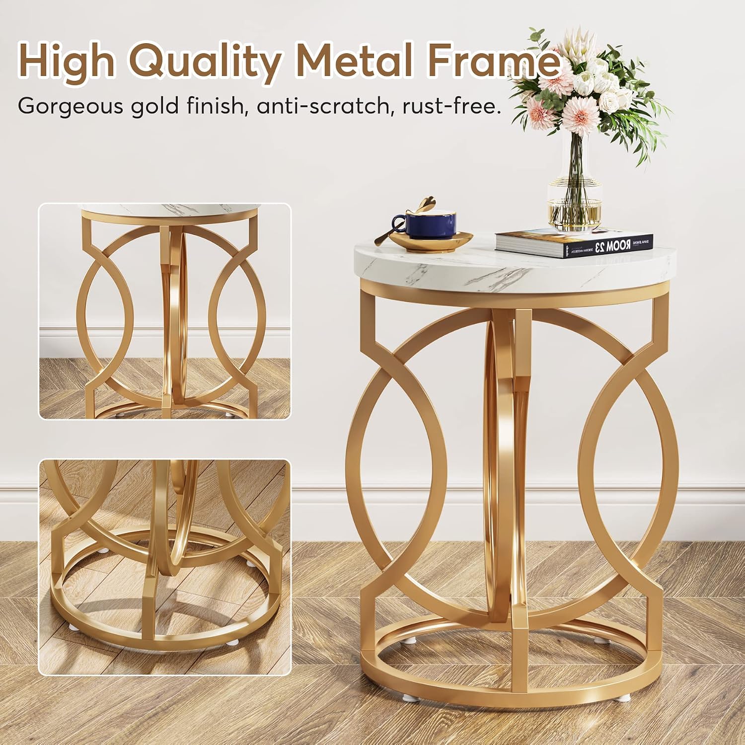 2‑Piece Faux Marble End Tables