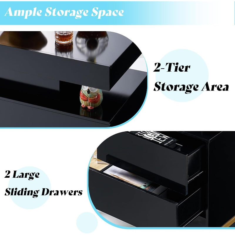 LED 3‑Piece Coffee Table Set